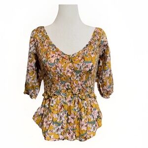 ✨ VIGOSS Cottagecore Floral Smocked Top ✨